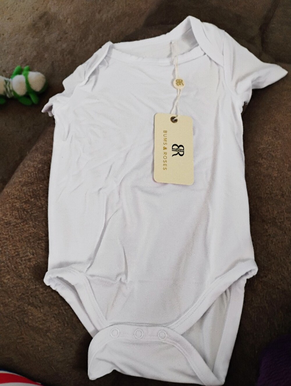 Bums & Roses White Baby One-Piece Bodysuit
